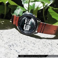 🇭🇰 免郵 💥  SAMSUNG GALAXY WATCH 41mm 45mm HANDMADE COFFEE BROWN 牛皮手錶錶帶 LEATHER BAND STRAP