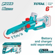 TOTAL Cordless Li-ion Mini Chain Saw + 2 Pcs 2.0Ah Battery + Charger (P20S / 20V / 6") TGSLI2066 / T