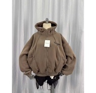 Áo khoác nỉ chống nắng nữ phối màu form vừa Trơn Basic Cổ cao Túi có Khoá Kéo Mẫu Hot Mới Về