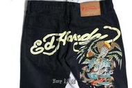 Ed Hardy 牛仔褲 刺繡 黑色 鬼洗 老鷹蛇 刺青設計潮牌 32 【以靡正品 imy88.com】