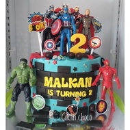 terlaris cake birthday ulang tahun karakter avengers cake ultah - diameter 24 brownies