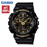 นาฬิกา Casio นาฬิกาข้อมือผู้ชาย G-SHOCK กีฬาแฟชั่นสบายๆ GA-100CF-1A9 กันน้ำและกันกระแทกป้องกันสนามแม่เหล็ก แท้แน่นอน 100