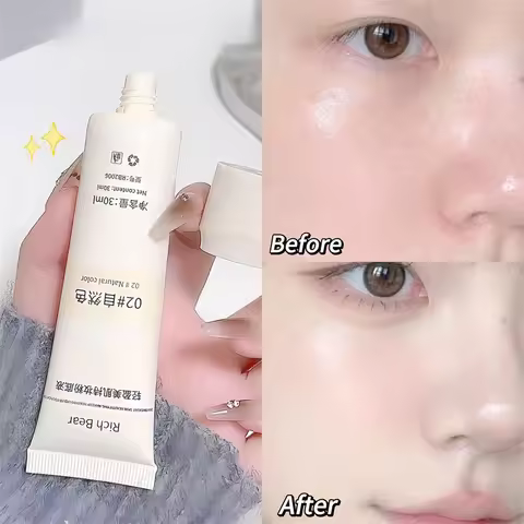 Moisturizing Liquid Foundation Ivory White Natural Color BB Cream Waterproof Lasting Base Concealer 