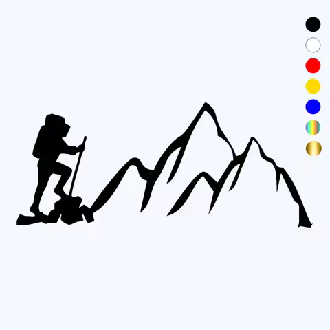 CK2917#20x8.5 Cm Climbing the Mountains. Vertex Conqueror Funny Car Sticker Vinyl Decal White/Black 