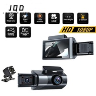JQD Vehicle Recorder, Night Vision Loop Recording Car DVR,  3 Lens APP Control HD Car Dashcam Vehicl