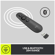 Logitech R500s Laser Presentation Remote, with red laser pointer.