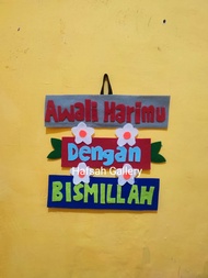 hiasan dinding dekorasi edukasi anak Muslim ayo sholat rukun Iman Islam Nama Malaikat