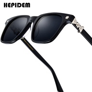 HEPIDEM Acetate Kính mát phân cực cho nam giới thương hiệu nổi tiếng thiết kế dày cỡ lớn vuông Chrom