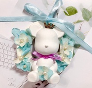 【DIY材料包】花圈小熊擴香石 初學者可 簡易好上手