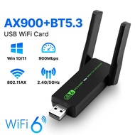 WiFi 6 AX900 BT5.3 Penyesuai WiFi USB 900Mbps USB Dongle Dual Band 2.4G/5GHz Kad Rangkaian WiFi Tanp