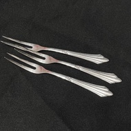 德國 WMF 90-9 銀 兩尖式 雕花 叉子 古董餐具 vintage 復古