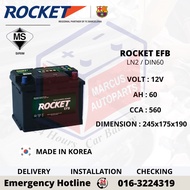 ROCKET EFB LN2 / DIN60L AUTOMOTIVE CAR BATTERY (EXTEND WARRANTY)