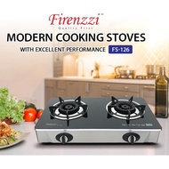 Firenzzi Dapur Masak Gas Cooker Glass Top FS-126 8.2kw FS-148 Power Flame Gas Stove Tempered Glass S