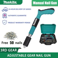 MAKITA Manual Nail Gun Steel Nail Driver with Noise Reduction Riveter Gun Nail Tool Kit Portable Qui