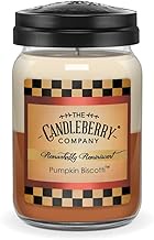 Candleberry Candles | Strong Fragrances for Home | Hand Poured in The USA | Highly Scented &amp; Long Lasting | Large Jar 26 oz | Autumn Scented Collection (Pumpkin Biscotti)