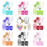 ShiningStars Girls Costume Accessories Set Dress Necklace 80s Fancy Earrings Headband 80s Party Retr