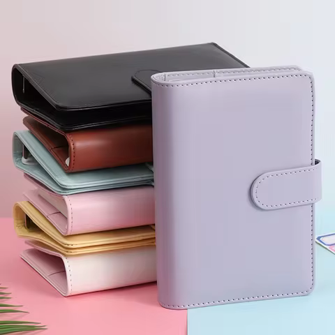A6 Budget Binder planner, made of colored PU leather, for storage $500