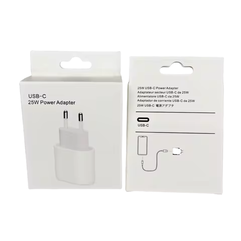 100pcs Retail Package for 25W Power Adapter Paper Box for EU Plug Fast Charging TYPE C Wall Charger 