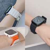 Rubber Band Ocean Strap for Apple Watch Ultra 2 49mm Series 9 8 7 6 5 4 3 for IWatch 44mm 40mm 45mm 