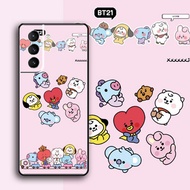 [Aimeidai] Samsung Case BT21 BTS Printed Liquid Silicone Shockproof Protective Phone Case for Samsung S9/S10/S20/S21/S2 Series