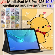 For HUAWEI MediaPad M5 10 Pro 10.8" M3 Lite 10.1" M6 Tablet Fashion Cartoon Pattern Flip Stand Cover