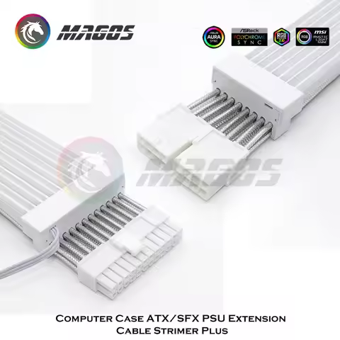Computer Case ATX PSU 8Pin/24Pin Extension Cable Strimer Plus,Not Lian Li,Rainbow ARGB 5V M/B SYNC,S