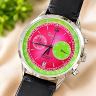 Berlink Limited Edition Watermelon Chronograph Watch 42mm Genuine Leather Strap Quartz Watch Limited