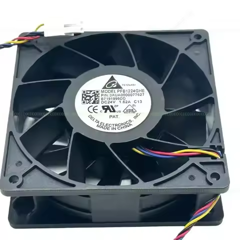 WA+ WAF Delta Electronics PFB1224GHE C13 3AUA 0000077627 B 7210061 DD DC 24V 1.62A 120x120x38mm 4-Wi