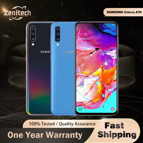 Original Samsung Galaxy A70 A705F 4G LTE Mobile Phone Dual SIM 6.7'' 6GB RAM 128GB ROM NFC 32MP+8MP+