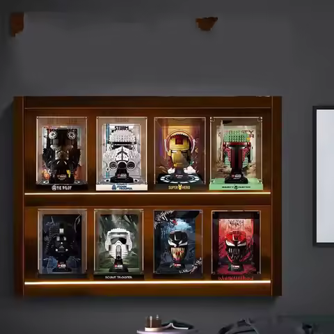 Dustproof Acrylic Display Case Clear Storage Box for Star Wars Batman Iron Man Venom LEGO Mask Helme