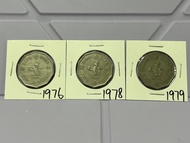 （十角形伍圓一套）香港硬幣英女王伊利沙伯 1976，1978 & 1979 年五元 Government of Hong Kong Queen Elizabeth ll 1976，1978 & 197