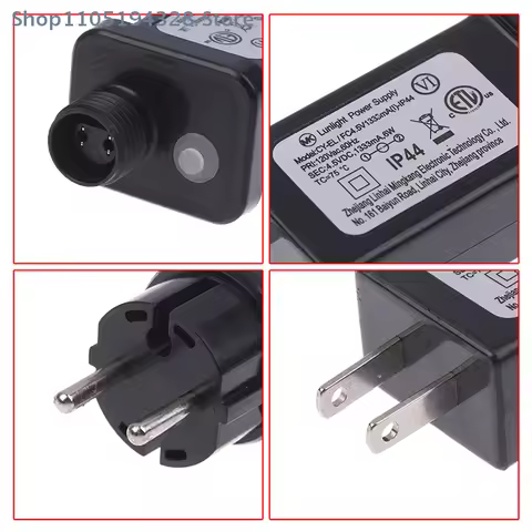 [YA]EU/US Plug 5VDC 6W 8 Functional SELV LED Lamp Driver Switch Adapter IP44 Waterproof Laser Lighti