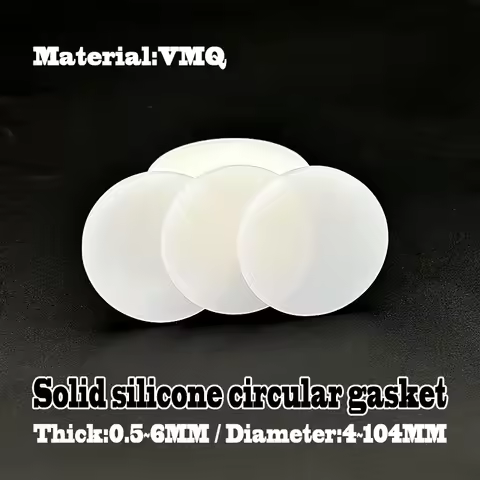 High Temp VMQ Silicone Solid Flat Washer Gasket Seal Ring -60 to 200°C Wear Resistant Diameter Sizes