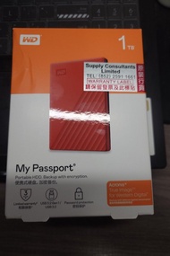 WD My Passport 1TB 外置硬碟 紅色