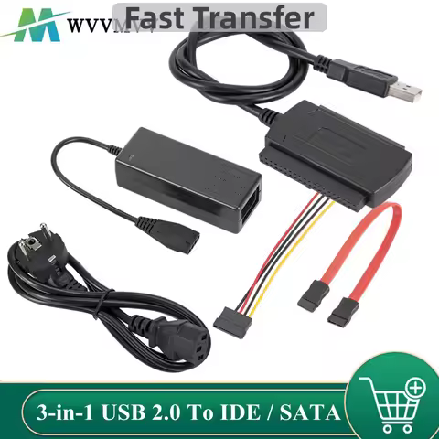 3-in-1 USB 2.0 IDE SATA Adapter WVVMVV New 3-in-1 USB 2.0 To IDE / SATA 2.5",3.5" Hard Drive Disk HD