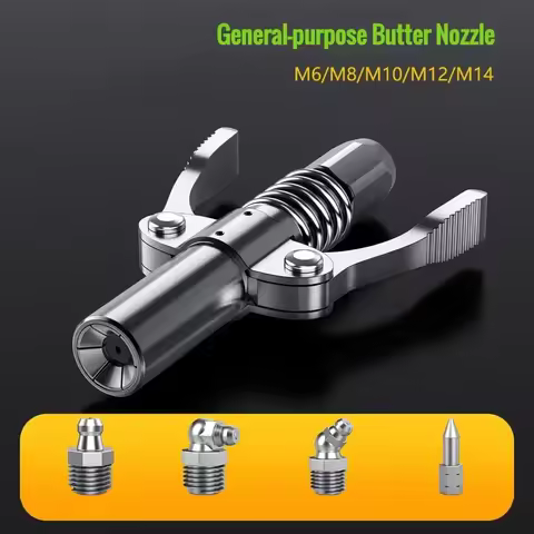 1PC High Pressure Grease Coupler Nozzle Hose Pump Syringe Grease Gun Adapter Brake Oil Change Tools 