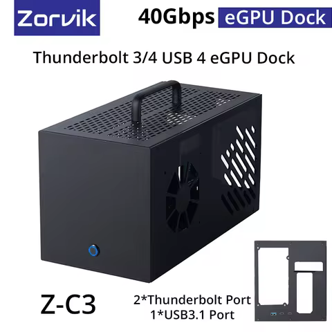 Z-C3 USB4 Thunderbolt3/4 eGPU Dock for Laptop Aluminum Case with PD 85W 40Gbps Compatible with NVIDI