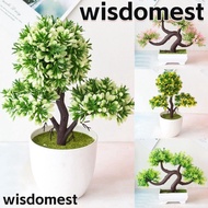 WISDOMEST Small Tree Potted, Guest-Greeting Pine Creative Artificial Plants Bonsai, Pot Garden Desk Ornaments  Simulation Fake Flowers