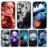 for iPhone 11 12 13 Pro Max Mini Anime Cartoon gojo satoru Casing 6Y1 Black TPU Soft Silicone Phone 