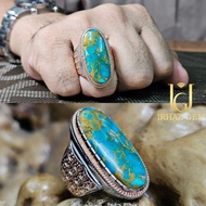 🇮🇷 Iranian Sky Blue Turquoise Ring | Firus Iran | 925 Silver Hand Made