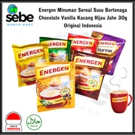 HIJAU Energen Powered Milk Cereal Drink Chocolate Vanilla Ginger Green Bean 30g