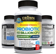 [USA]_Crown Natural Nutrition Probiotic for Men, 40 Billion CFU, Womens Probiotics, Probiotics for W