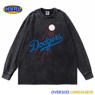 T-shirt oversize longsleeve dodgers baseball washed washing vintage tee