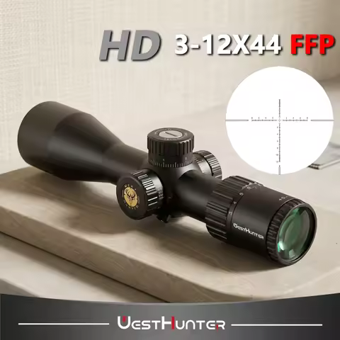 WestHunter HD 3-12X44 FFP Scope Compact Hunting First Focal Plane Riflescope Side Parallax Wheel Hig