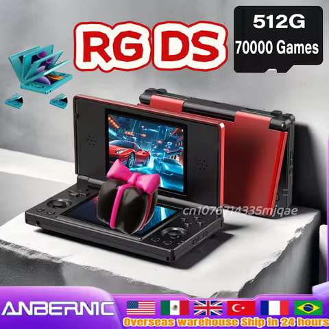 Anbernic RG DS Retro Video Game Console Android 14 4 Inch IPS Dual Multi-touch Screen Flip Game Play