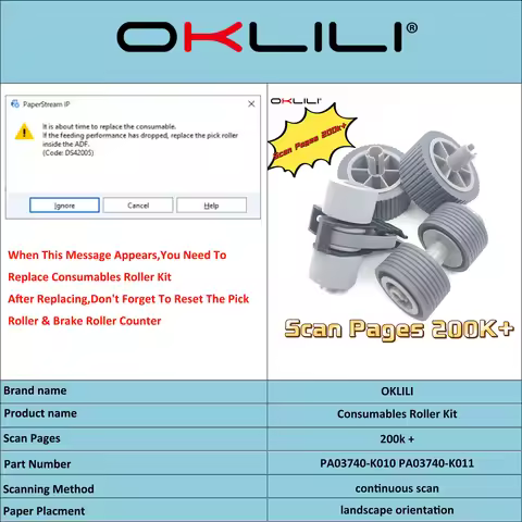 1SETX PA03740-K010 PA03740-K011 consumable Kit Pick roller + Brake roller Pickup Separation for Fuji