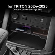Suitable for 24-25 Mitsubishi Triton/L200, Black Armrest Box Storage Box, Car Storage Supplies Modif