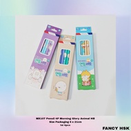 KOREA PENCIL 4P MORNING GLORY ANIMAL HB MX107