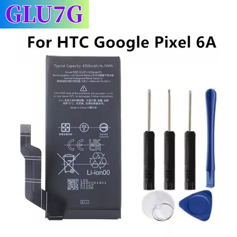 New GLU7G Replacement Battery For HTC Google Pixel 6A Phone Battery 4350mAh + Free Tools
