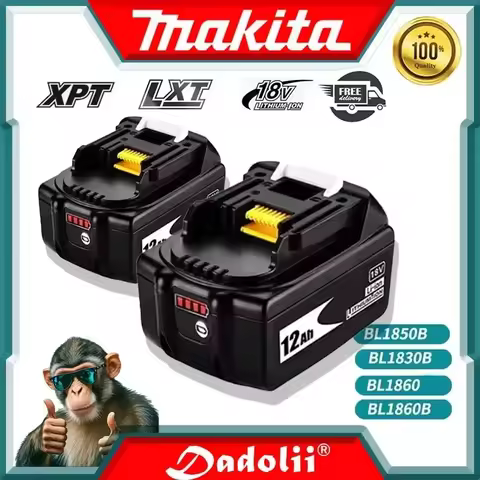 100% Original 18V 12.0Ah Li-Ion Battery For Makita DDF487 DTW700 DGA404 DTD173 DHP487 Replacement 18
